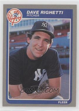 1985 Fleer - [Base] #142 - Dave Righetti