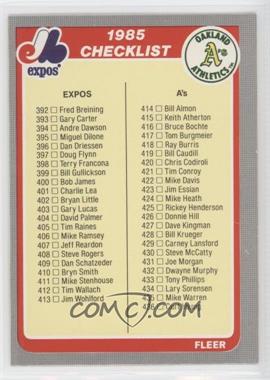 1985 Fleer - [Base] #658 - Checklist