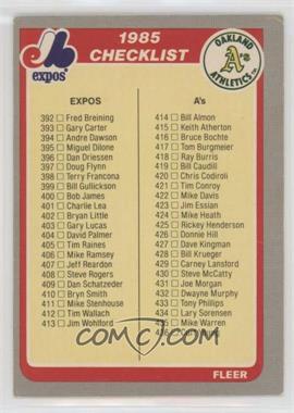 1985 Fleer - [Base] #658 - Checklist