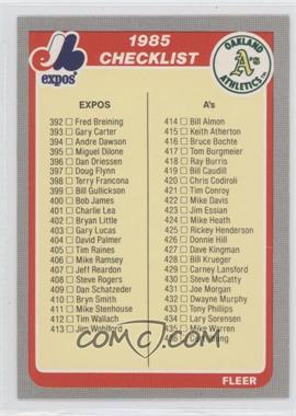 1985 Fleer - [Base] #658 - Checklist