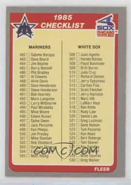 1985 Fleer - [Base] #659 - Checklist (Mariners, White Sox, Reds, Rangers)