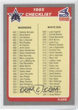 1985 Fleer - [Base] #659 - Checklist (Mariners, White Sox, Reds, Rangers)