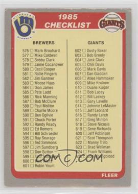 1985 Fleer - [Base] #660 - Checklist [EX to NM]