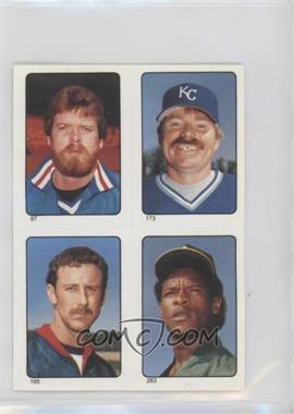 1985 O-Pee-Chee Album Stickers - [Base] #97-173-195-283 - Rick Sutcliffe, Dan Quisenberry, Mike Witt, Rickey Henderson