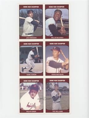 1985 TCMA - Home Run Champion - Undetached Strip Set #DMAMKWSDCR - Joe DiMaggio, Willie McCovey, Hank Aaron, Eddie Mathews, Ralph Kiner, Ted Williams, Duke Snider, Larry Doby, Orlando Cepeda, Al Rosen [Noted]