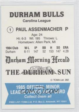 1985 TCMA Minor League #282 - Paul Assenmacher - Courtesy of COMC.com