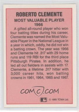 1985 TCMA Most Valuable Player National League #N/A - Roberto Clemente - Courtesy of COMC.com