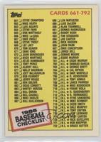 Checklist - Cards 661-792