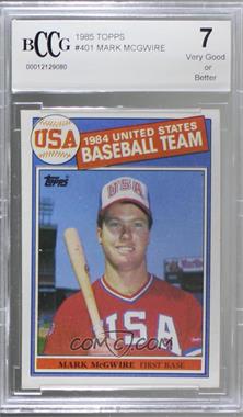 1985 Topps - [Base] #401 - Mark McGwire [BCCG 7 Very Good or Better]