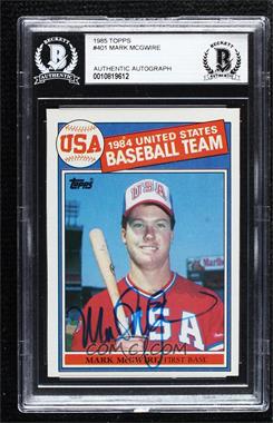 1985 Topps - [Base] #401 - Mark McGwire [BAS Authentic]