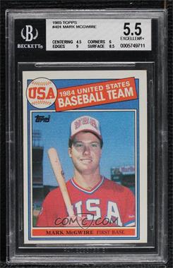 1985 Topps - [Base] #401 - Mark McGwire [BGS 5.5 EXCELLENT+]