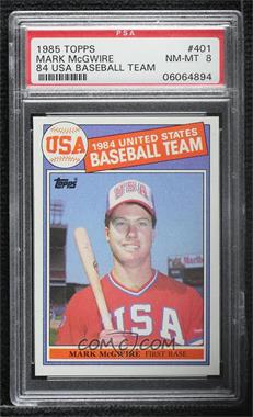 1985 Topps - [Base] #401 - Mark McGwire [PSA 8 NM‑MT]