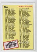 Checklist - Cards 529-660