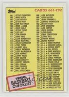 Checklist - Cards 661-792