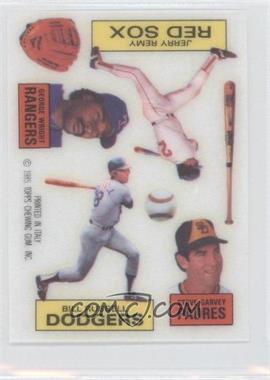 1985 Topps Transfers - [Base] #_RWRG - Jerry Remy, George Wright, Steve Garvey, Bill Russell