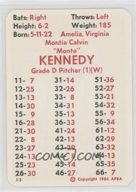 1986 APBA Baseball 1947 Season - [Base] #_MOKE - Monte Kennedy