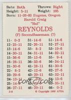 Harold Reynolds [Noted]