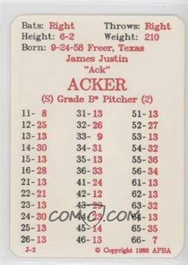 1986 APBA Baseball 1985 Season - [Base] #_JIAC - Jim Acker