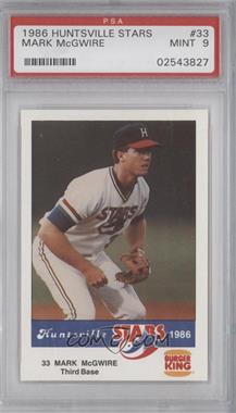 1986 Burger King Huntsville Stars - [Base] #_MAMC - Mark McGwire [PSA 9 MINT]