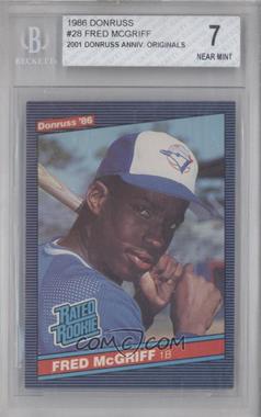 1986 Donruss - [Base] #28 - Rated Rookie - Fred McGriff [BGS 7 NEAR MINT]