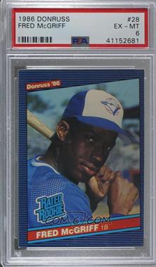 1986 Donruss - [Base] #28 - Rated Rookie - Fred McGriff [PSA 6 EX‑MT]