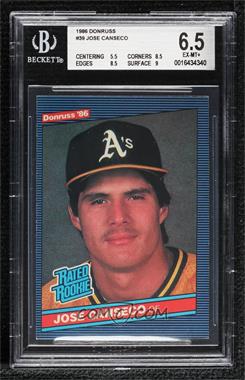 1986 Donruss - [Base] #39 - Rated Rookie - Jose Canseco [BGS 6.5 EX‑MT+]