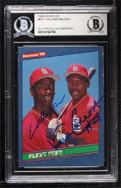 1986 Donruss - [Base] #651 - Willie McGee, Vince Coleman [BAS BGS Authentic]