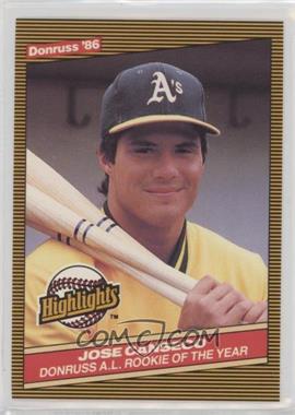 1986 Donruss Highlights - Box Set [Base] #55 - Jose Canseco