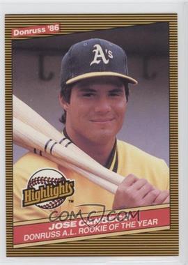 1986 Donruss Highlights - Box Set [Base] #55 - Jose Canseco