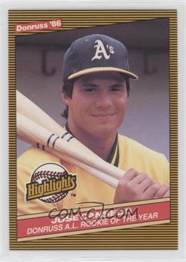 1986 Donruss Highlights - Box Set [Base] #55 - Jose Canseco