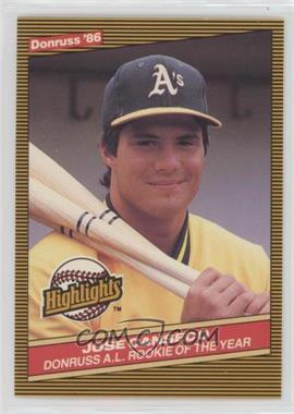 1986 Donruss Highlights - Box Set [Base] #55 - Jose Canseco