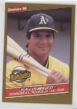 1986 Donruss Highlights - Box Set [Base] #55 - Jose Canseco