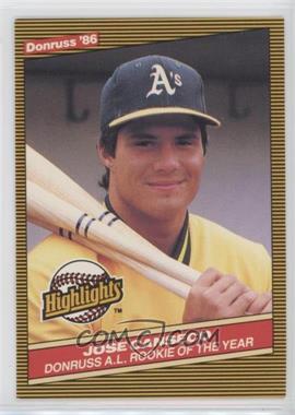 1986 Donruss Highlights - Box Set [Base] #55 - Jose Canseco