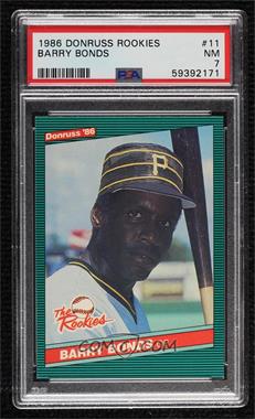 1986 Donruss The Rookies - Box Set [Base] #11 - Barry Bonds [PSA 7 NM]