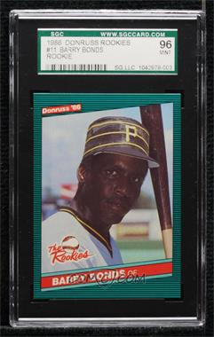 1986 Donruss The Rookies - Box Set [Base] #11 - Barry Bonds [SGC 9 MINT]