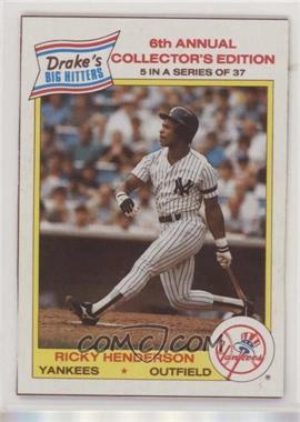 1986 Drake's Big Hitters - Food Issue [Base] #5 - Rickey Henderson [Noted]