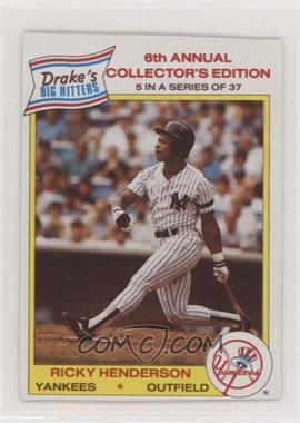 1986 Drake's Big Hitters - Food Issue [Base] #5 - Rickey Henderson [Noted]