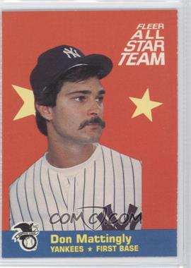 1986 Fleer - All Star Team #1 - Don Mattingly