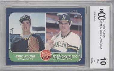 1986 Fleer - [Base] #649 - Eric Plunk, Jose Canseco [BCCG 10 Mint or Better]