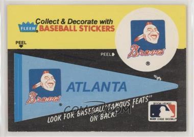 1986 Fleer - Team Stickers Inserts/Baseball's Famous Feats #_ATBR.1 - Atlanta Braves Pennant - Deacon Phillippe
