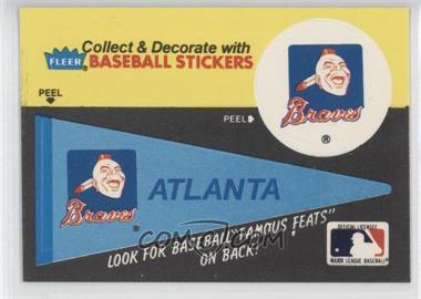 1986 Fleer - Team Stickers Inserts/Baseball's Famous Feats #_ATBR.1 - Atlanta Braves Pennant - Deacon Phillippe