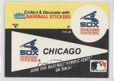 1986 Fleer - Team Stickers Inserts/Baseball's Famous Feats #_CHWS.1 - Chicago White Sox Pennant - Hack Wilson