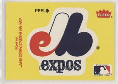 1986 Fleer - Team Stickers Inserts/Baseball's Famous Feats #_MOEX.3 - Montreal Expos Team Logo - Fred Toney Hippo Vaughn