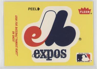 1986 Fleer - Team Stickers Inserts/Baseball's Famous Feats #_MOEX.3 - Montreal Expos Team Logo - Fred Toney Hippo Vaughn