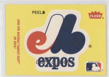 1986 Fleer - Team Stickers Inserts/Baseball's Famous Feats #_MOEX.3 - Montreal Expos Team Logo - Fred Toney Hippo Vaughn