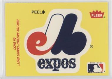 1986 Fleer - Team Stickers Inserts/Baseball's Famous Feats #_MOEX.3 - Montreal Expos Team Logo - Fred Toney Hippo Vaughn