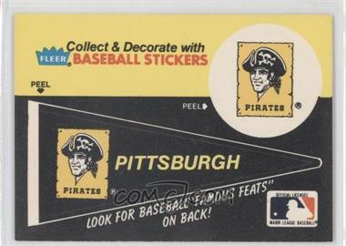 1986 Fleer - Team Stickers Inserts/Baseball's Famous Feats #_PIPI.1 - Pittsburgh Pirates Pennant - Deacon Phillippe