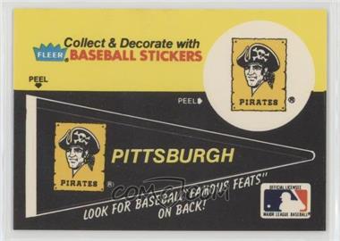 1986 Fleer - Team Stickers Inserts/Baseball's Famous Feats #_PIPI.1 - Pittsburgh Pirates Pennant - Deacon Phillippe