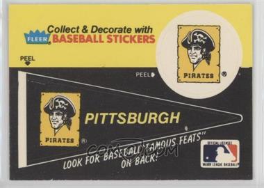1986 Fleer - Team Stickers Inserts/Baseball's Famous Feats #_PIPI.1 - Pittsburgh Pirates Pennant - Deacon Phillippe
