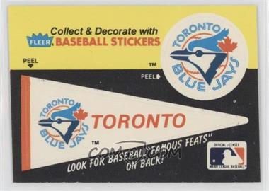 1986 Fleer - Team Stickers Inserts/Baseball's Famous Feats #_TOBJ.1 - Toronto Blue Jays Pennant - Tris Speaker [Good to VG‑EX]
